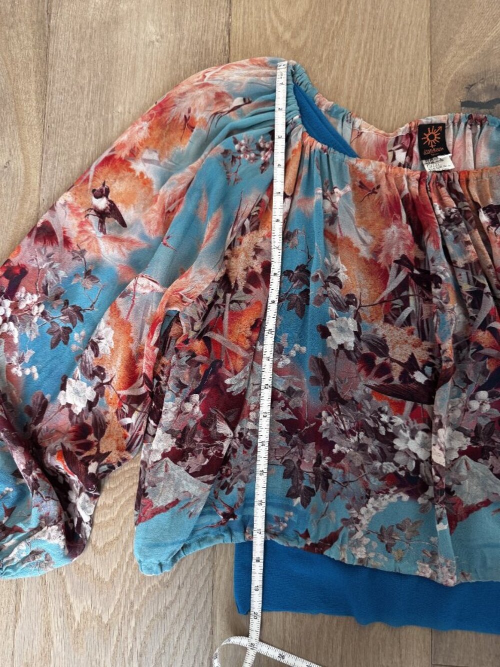 Jean Paul Gaultier Soleil Silk Sheer Peasant Top Size M Vintage 2000s Y2K - Picture 11 of 12